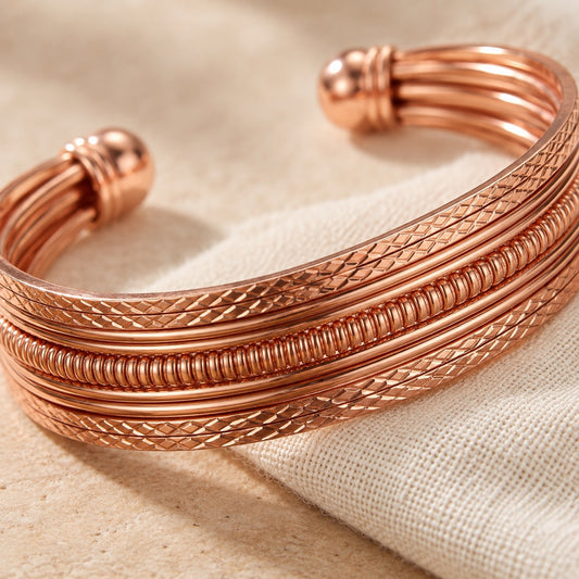Copper&Ease — Bracken Multiwire Copper Cuff — surface detail