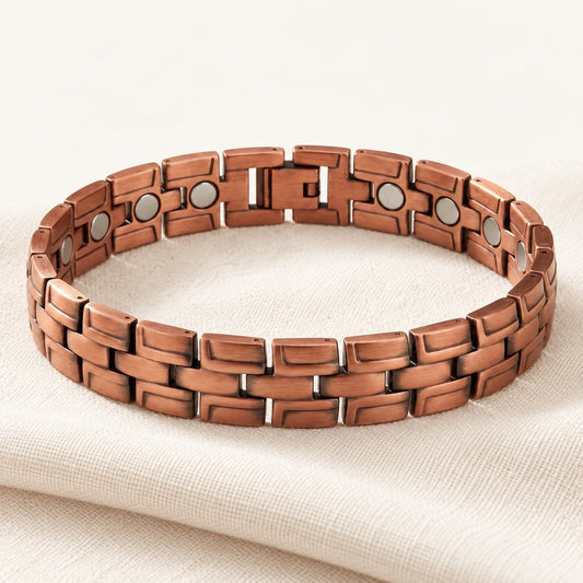 Copper&Ease — Gorse Brick-Link Copper Bracelet — surface detail