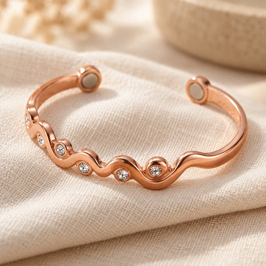 Copper&Ease — Lark Wave-Detail Copper Cuff — surface detail