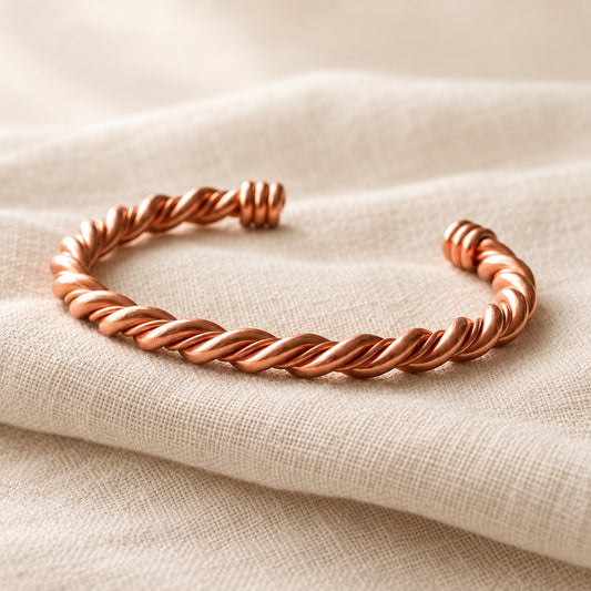 Copper&Ease — Tensor Twisted Copper Cuff — surface detail