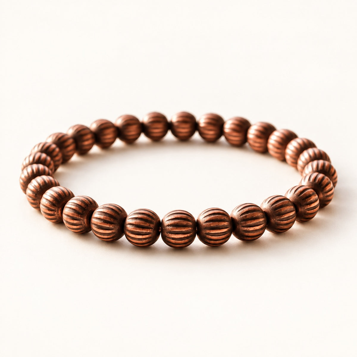 Copper&Ease — Bark Textured Copper Bead Bracelet — product view