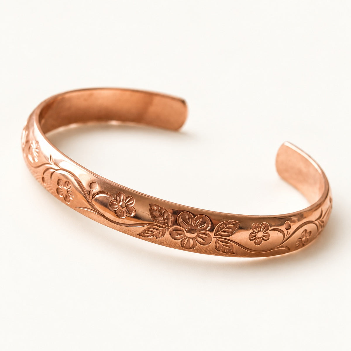 Copper&Ease — Bloom Floral Copper Cuff — product view