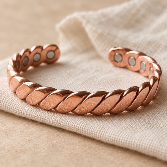 Copper&Ease — Bough Rope Copper Cuff — surface detail