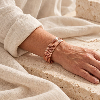 Copper&Ease — Bracken Multiwire Copper Cuff — worn on the wrist