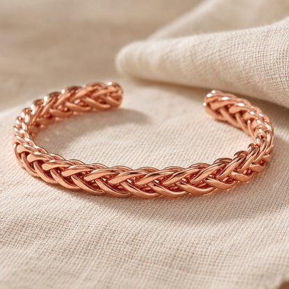 Copper&Ease — Bramble Braided Copper Cuff — surface detail
