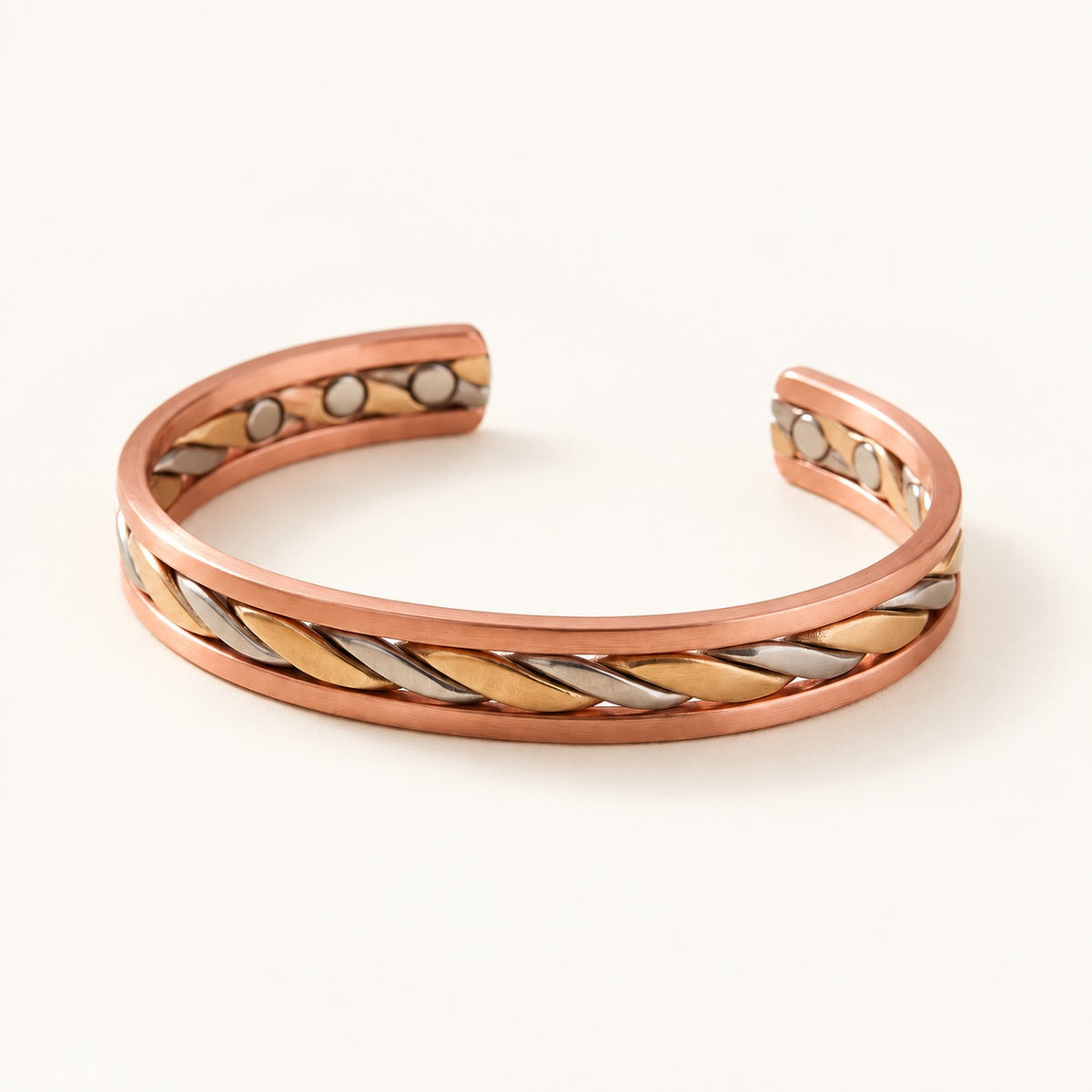 Copper&Ease — Bud Three-Tone Braid Cuff — product view