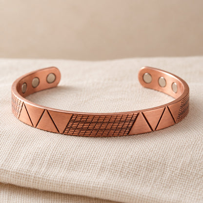 Copper&Ease — Crest Geometric Magnetic Copper Cuff — surface detail