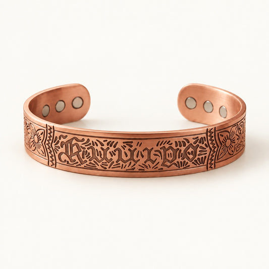 Copper&Ease — Drift Ornate Magnetic Copper Cuff — product view