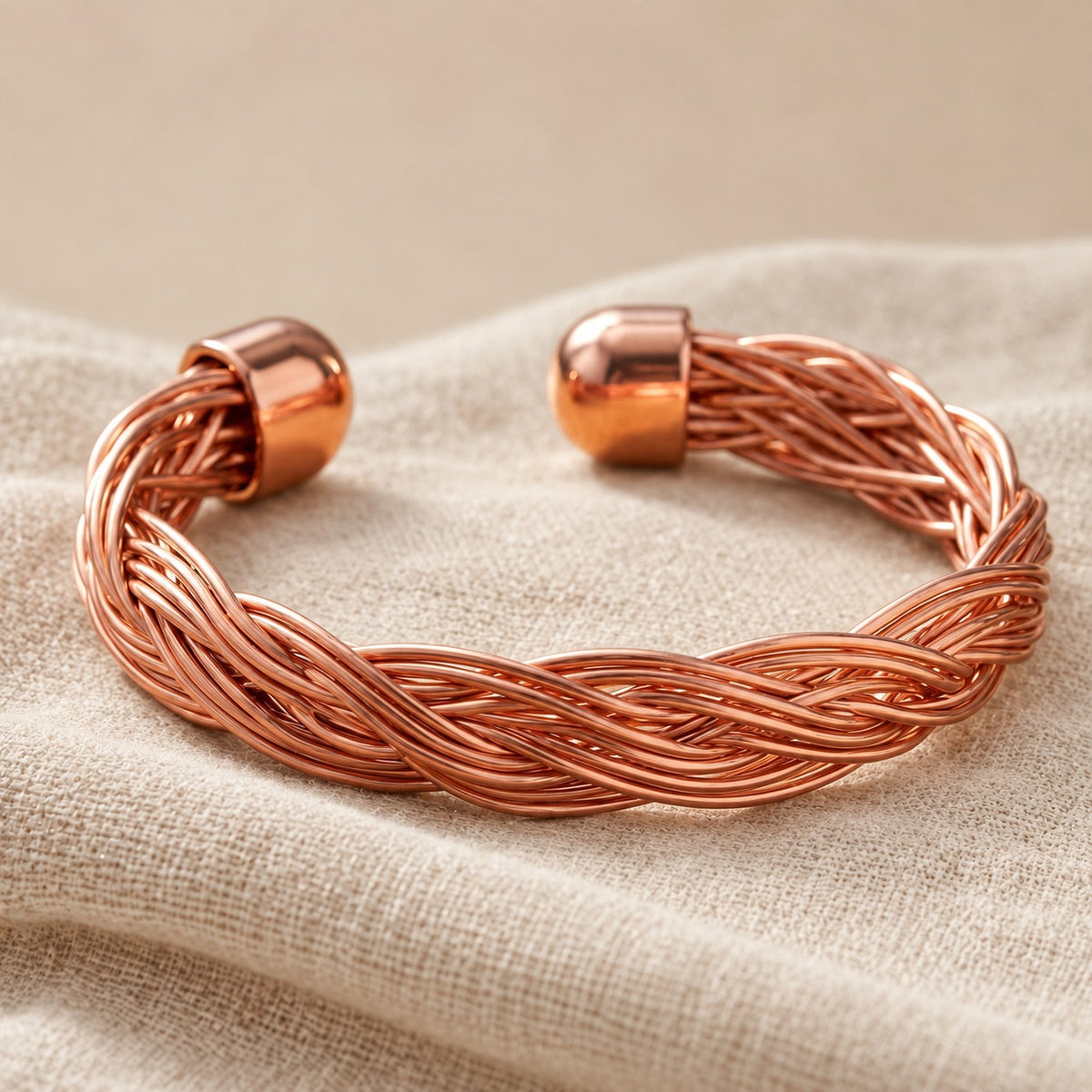 Copper&Ease — Elm Twisted Wire Copper Cuff — surface detail