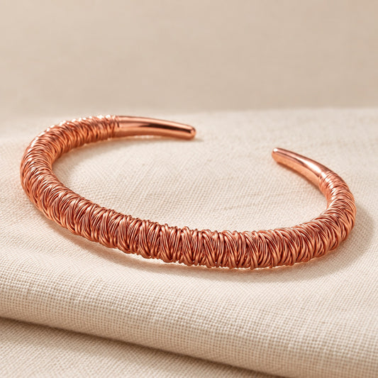 Copper&Ease — Fjord Wrapped Copper Cuff — surface detail