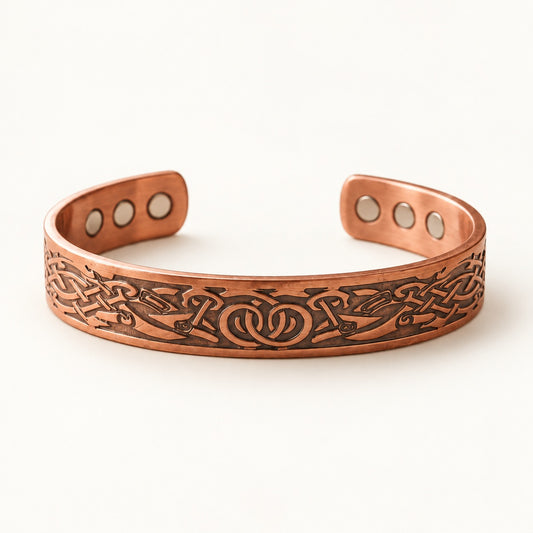 Copper&Ease — Flow Knotwork Magnetic Copper Cuff — product view