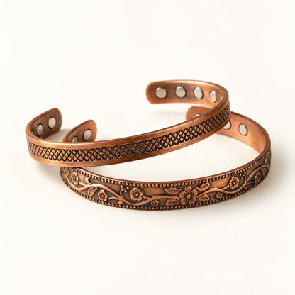 Copper&Ease — Forge Patterned Copper Cuff Duo — product view