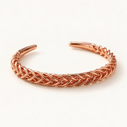 Copper&Ease — Fox Slender Braid Copper Cuff — product view