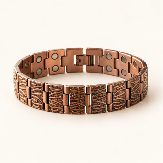 Copper&Ease — Grit Ridged Copper Link Bracelet — product view
