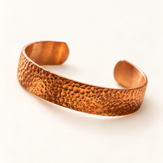 Copper&Ease — Moon Hammered Copper Cuff — product view