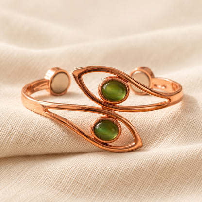Copper&Ease — Opal Green Orbital Cuff — surface detail