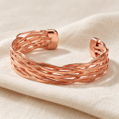 Copper&Ease — Wisp Woven-Wire Copper Cuff — surface detail