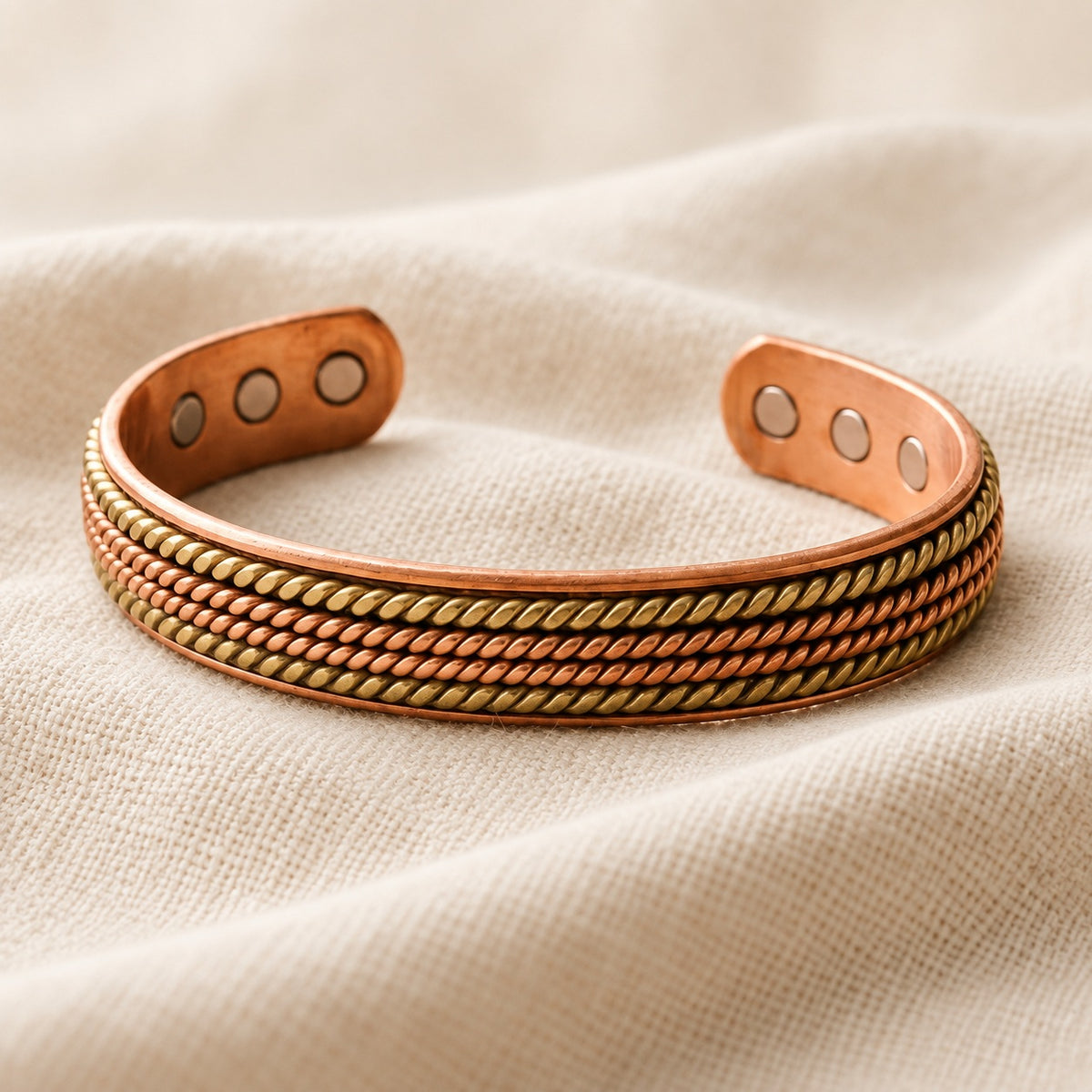 Copper&Ease — Forge Braid Magnetic Copper Cuff — surface detail
